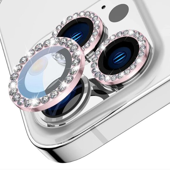 Pink Bling iPhone Camera Lens Protectors - Picture 1 of 3